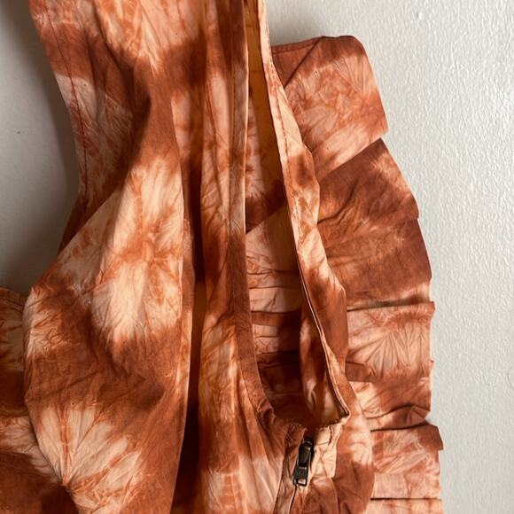 ULLA JOHNSON Senta One-Shoulder Tie Dye Stripe Cotton Top Sequoia - Picture 12 of 16